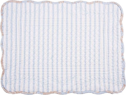 C&F Home Penelope Placemat Set of 6 Blue Cream White Floral Table Mat Rectangular 13 x 19 Quilted Reversible Washable Placemat Kitchen Dining Table Decor Decoration Rectangular Placemat Set of 6 Blue