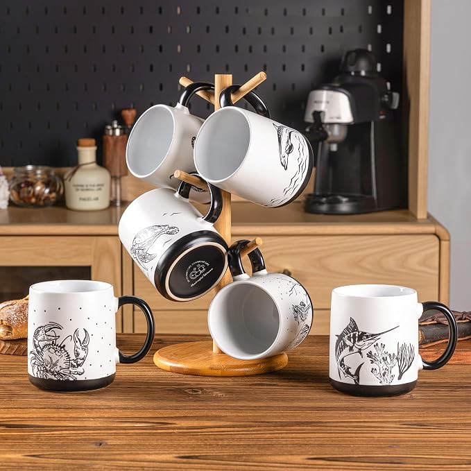 AmorArc Large Coffee Mugs Set of 6, 18oz Ceramic Coffee Cups - Image 7