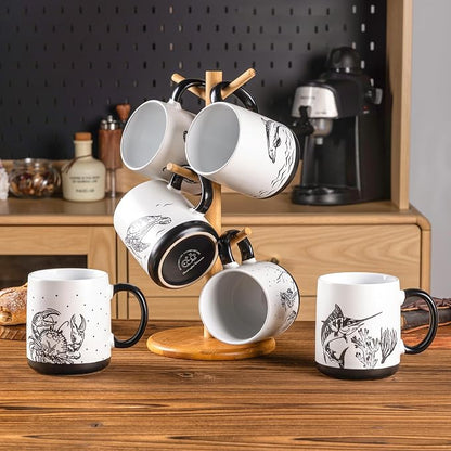 AmorArc Large Coffee Mugs Set of 6, 18oz Ceramic Coffee Cups - Image 7