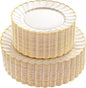 YOUBET 100PCS Ivory and Gold Scalloped Plastic Plates by YOUBET