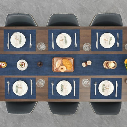 Myir JUN Dark Blue Table Runner Home Decor Dining Table Runners | Vinyl Table - Image 9