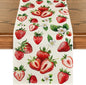 Artoid Mode Strawberry Wildflowers Fruit Spring Summer Table Runner, Seasonal by ArtoidMode