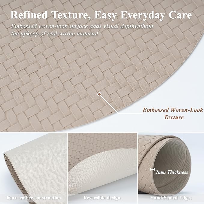 Woven Faux Leather Oval Placemats Set of 4/6 - Image 8