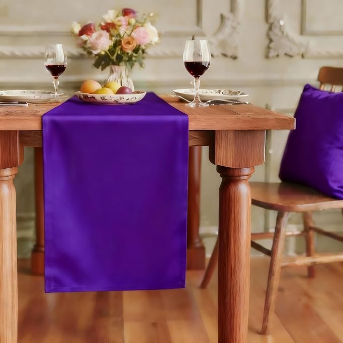 FOLINS&HOME Purple Waterproof Decorative Table Runner 48 Inches Long | 210GSM by FOLINSHOME