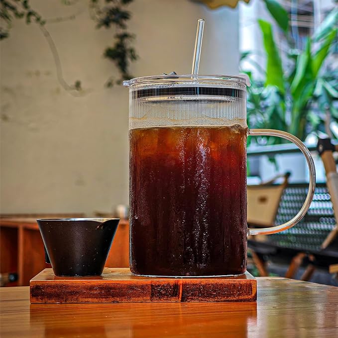 20oz Glass Tumblers with Lids and Straws - Image 2