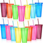 Honeydak 15 Pack Tumbler with Straw and Lid Bulk Cups by Honeydak
