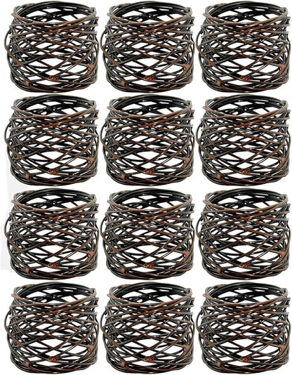 ALPHA Living HOME Napkin Rings Set 12 of Premium 100% Metal, Rust-Resistant - Image 9