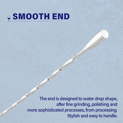Bar Spoon Cocktail Mixing Stirrers, 12” Long Handle, Long Drink Spoons - Image 5
