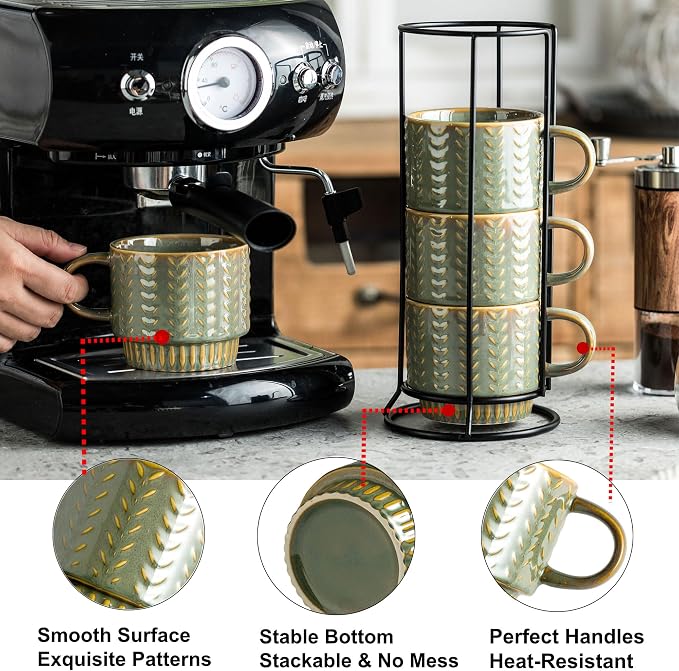 Miamolo Stackable Coffee Mugs Set of 4 - Image 4