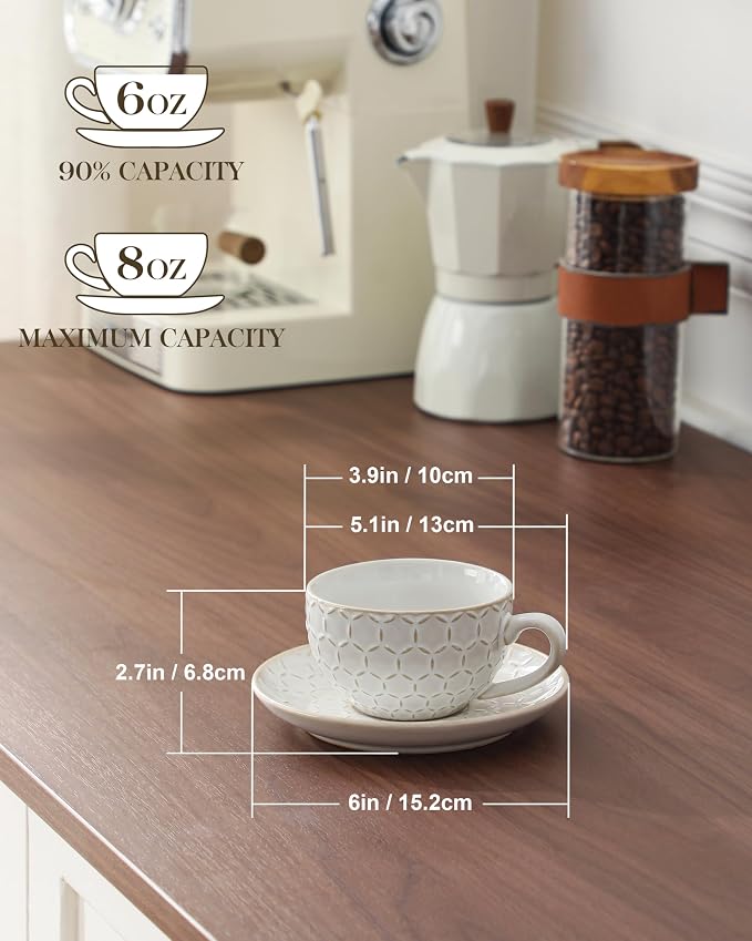 MALACASA 8 OZ Cappuccino Cups - Image 2
