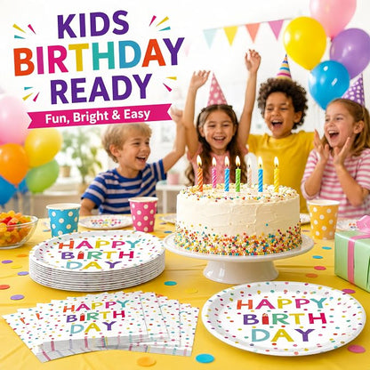 40 Pcs Happy Birthday Plates And Napkins, Party Supplies, Serves 20 | - Image 8