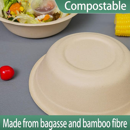 32oz Disposable Salad Bowls 150Pack, Big Paper Bowls, Heavy-Duty, Eco-Friendly - Image 4