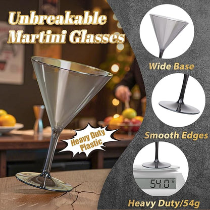 Liacere Martini Glasses Set of 6-11 oz Plastic Martini Cocktail Glasses - Image 4