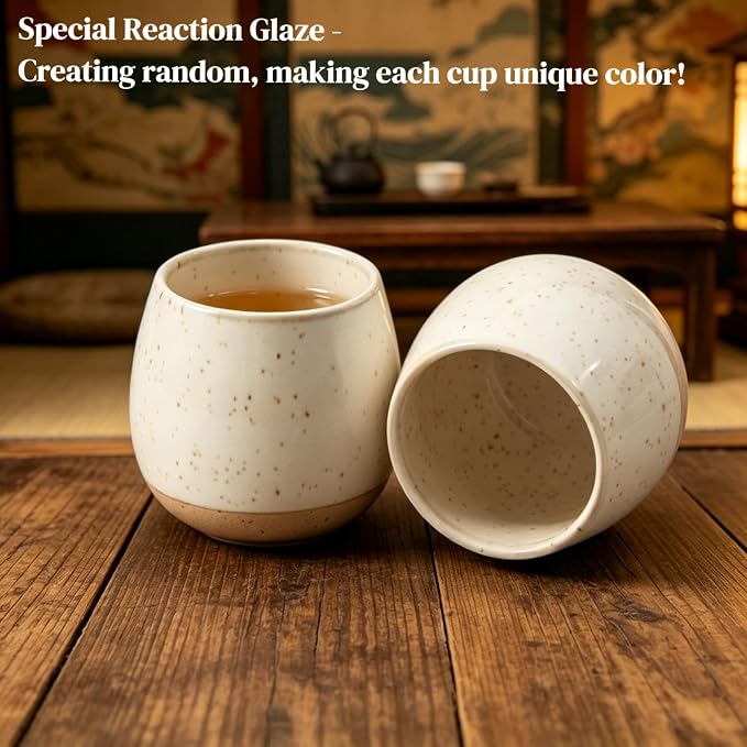 4pcs Japanese Tea Cups, 5.5OZ Vintage Espresso Cups, Handless Design Small - Image 6