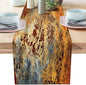 Brown and Orange Table Runner Inch Modern Abstract Messy Rust Painting Linen by AILUER