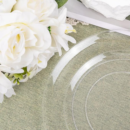 KIRE 60PCS Clear Plastic Plates - Heavy Duty Clear Disposable Plates for Party/Wedding - Include 30Pieces 10.25inch Dinner Plates and 30Pieces 7.5inch Dessert/Salad Plates