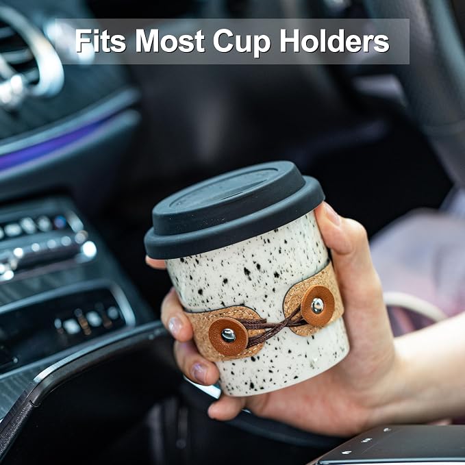 To Go Coffee Mug Porcelain, Travel Coffee Tumbler, Spill Proof | 8.5oz Ceramic - Image 3