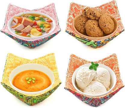 Cotton Microwavable Bowl Cozy, Microwave-Safe Hot Bowl Holders, Soup Bowl Cozy - Image 7