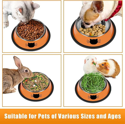 Serentive 2 Pcs Non-Slip Stainless Steel Small Cat Food Bowls - Image 5