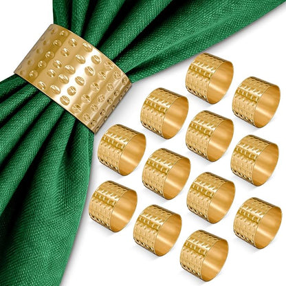 Hammered Napkin Rings Set of 12, and Buffets by Leglo