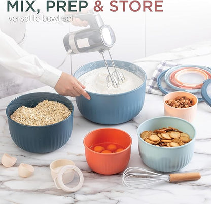 COOK WITH COLOR Prep Bowls with Lids- Wide and Deep Nesting Plastic Small - Image 2