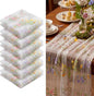 Ivory White Floral Table Runner 10ft Embroidery Tulle Spring Wildflower Gauze by Windkream
