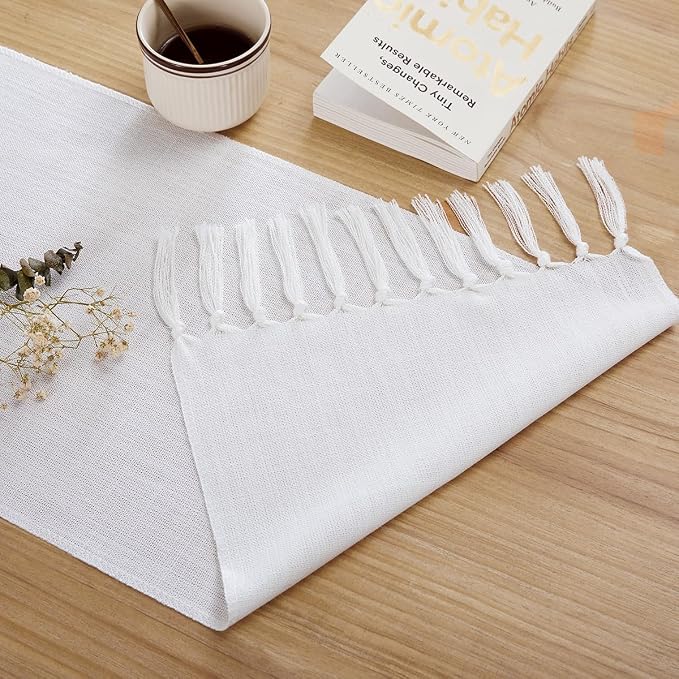 Cotton Linen Table Runner, 13x36 Inch, Machine Wash - Image 4