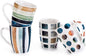 Set of 4 11.5oz Marble Patterns Coffee Mugs, Ceramic Tea Cup Set. by MACHUMA