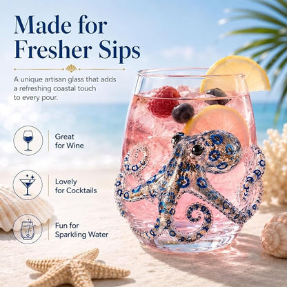 Red Crab 3D Ocean Animal Artisan Glassware, Novelty Drinking Cup | Handcrafted - Image 2