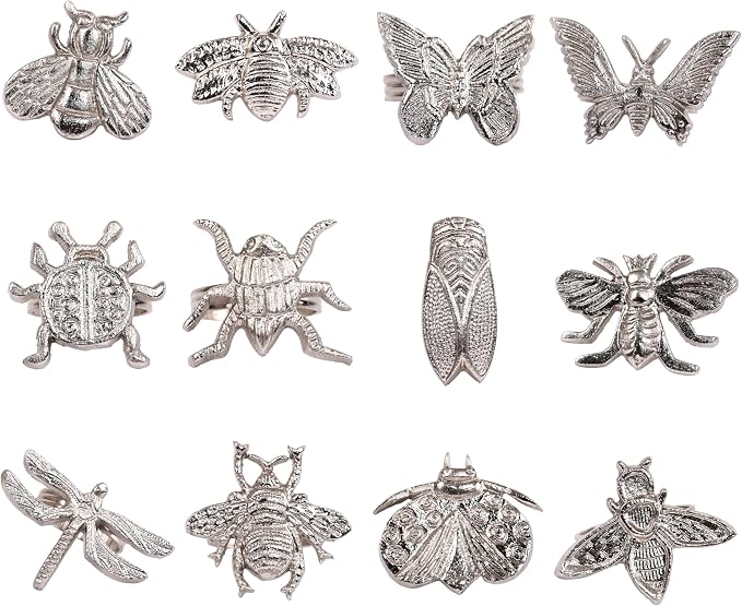 12-Pack Assorted Metal Napkin Rings - Image 6