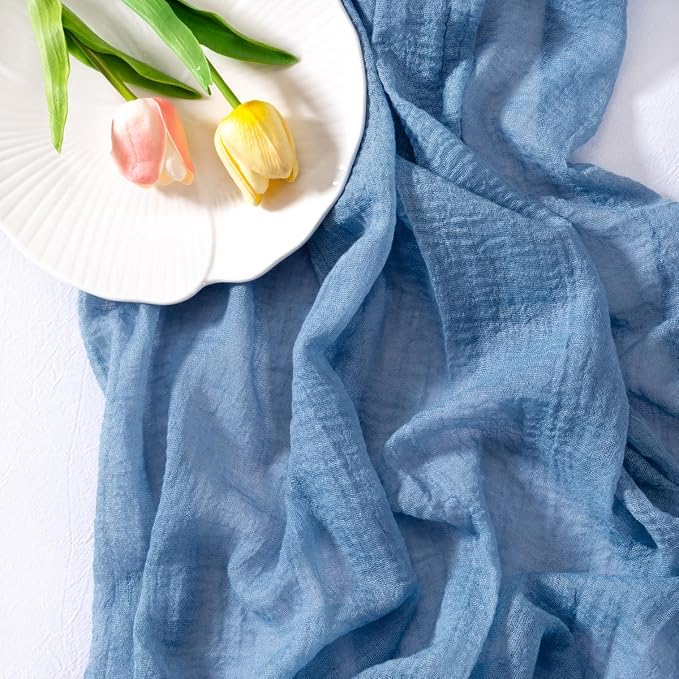 Cheesecloth Table Runner Summer Boho Wedding Shower Party Home Decor | Dusty - Image 3