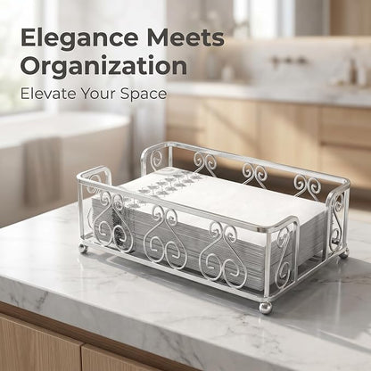 Guest Towel Holder Tray for Bathroom Countertop, Powder Room & Vanity Use - Image 4