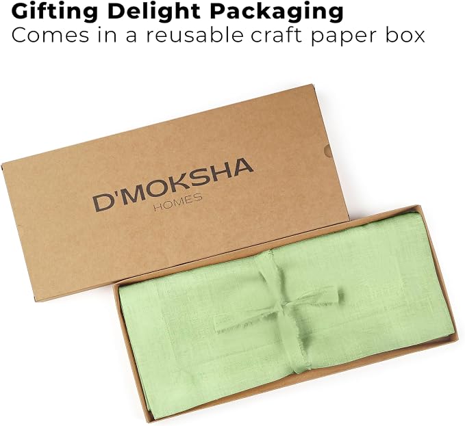 Classic Linen™ by D'Moksha Sage Green Table Runner 120 Inches Long, 100% Pure - Image 4