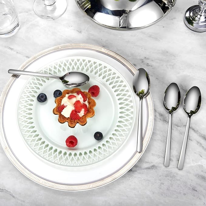 Premium Aline 8-Piece 6.4-Inch Teaspoon Set | 18/10 Stainless Steel Teaspoons; - Image 2
