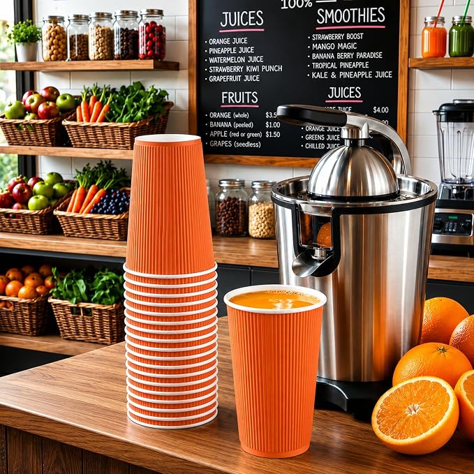 Restaurantware 16 Ounce Ripple Wall Disposable Coffee Cups, 500 Insulated - Image 4