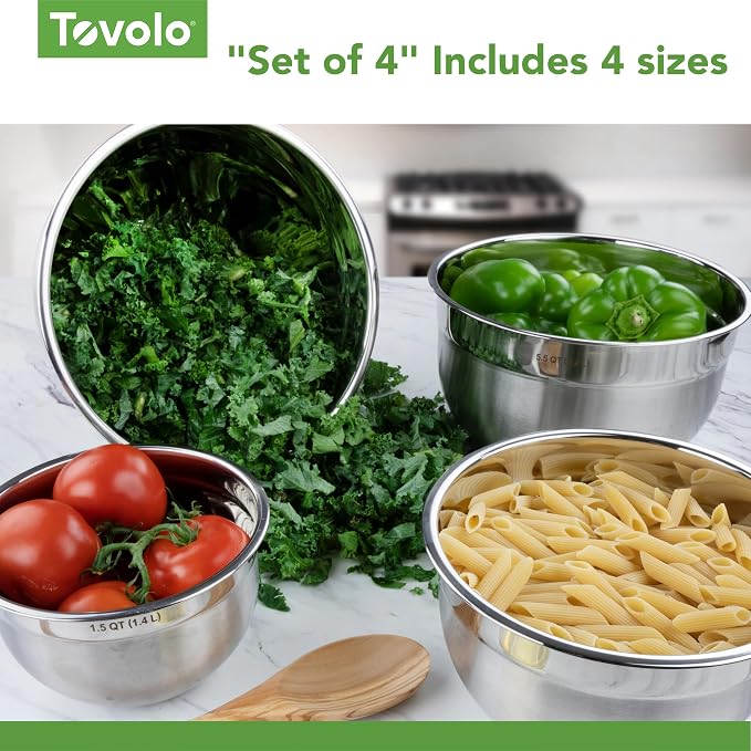 Tovolo XL Mixing Bowl Stainless Steel 7 Quart Extra Large Metal Mixing Bowls - Image 5