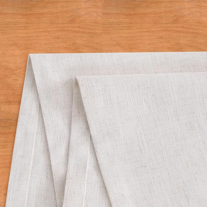 Wracra Linen Table Runner, Burlap Cream Table Runners 72 Inches Long | Rich - Image 3