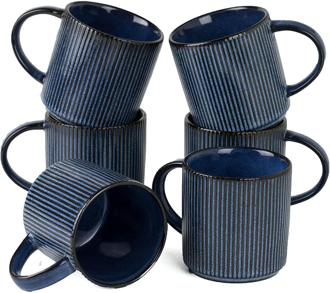 famiware Coffee Mug Set for 6, Star 12 oz Catering Mugs Cup Set by Famiware