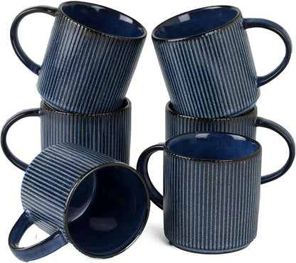 famiware Coffee Mug Set for 6, Star 12 oz Catering Mugs Cup Set by Famiware