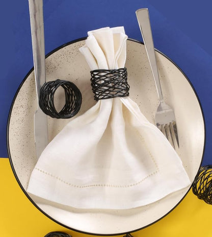 ALPHA Living HOME 12 Pcs Modern Metal Napkin Rings - Image 6