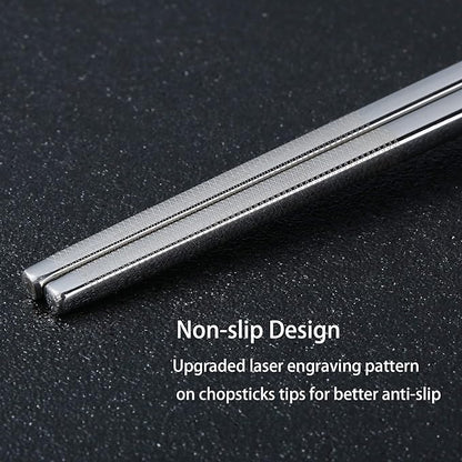 Metal Chopsticks Reusable Dazzling Rainbow Stainless Steel Chopsticks Titanium Plated Dishwasher Safe Fancy Laser Engraved Korean Japanese Chop Sticks Multicolor 2 Pairs Gift Set