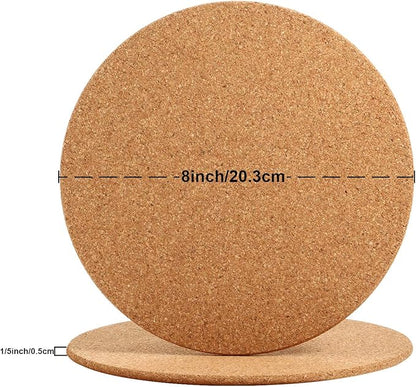 Boao 3 Pcs Round Cork Trivets for Hot Dishes, Hot Pots and Pans, 8 Inch | High - Image 2