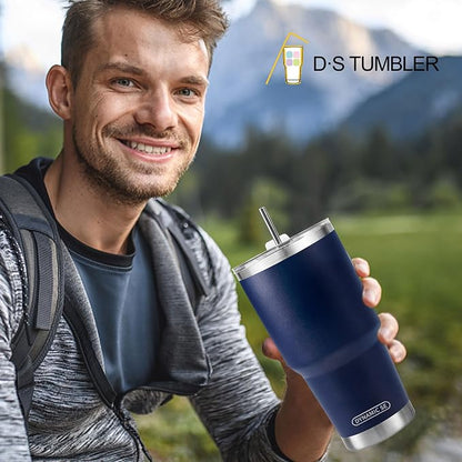 D·S 30 oz Navy Tumbler Double Wall Vacuum Insulated Travel Coffee Mug | Double - Image 5