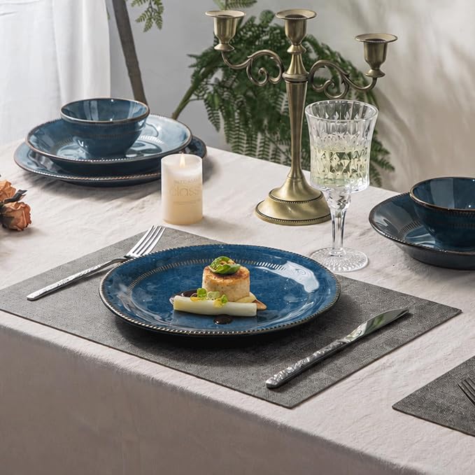 4-piece set, natural active glaze plate and bowl set, microwave and dishwasher - Image 3