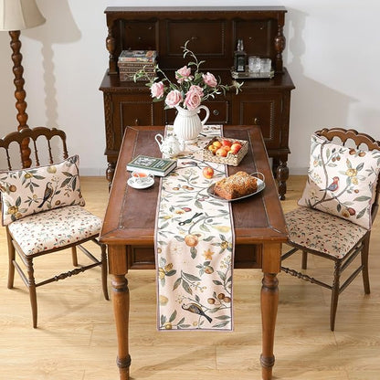 bilin gaier Designer Vintage Linen Table Runner, Floral Fruit Pattern, Dining - Image 8