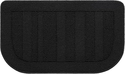 BEQHAUSE 30x18 Inch Kitchen Rug Mat Durable Kitchen Rugs Non-Slip Washable Absorbent Kitchen Mats for Floor Dirt-Resistant Semicircular Kitchen Mat (Black)
