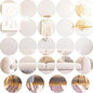 Cindeer Set of 24 Acrylic Round Mirror Plate Circle Mirror Trays Wedding Baby Shower Party Centerpieces for Tables Self Adhesive Non Glass Stickers for Home or Wall Candle Crafts Decor(16 Inch)