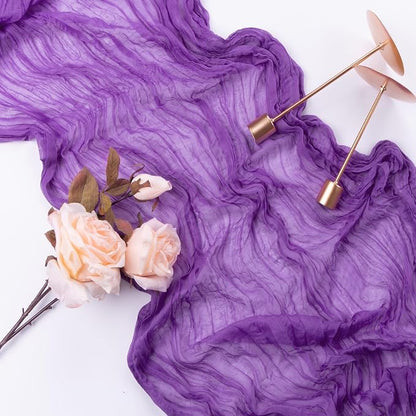 6 Pack Purple Cheesecloth Table Runner 35 x 120 Inch | Boho Gauze Fabric - Image 7