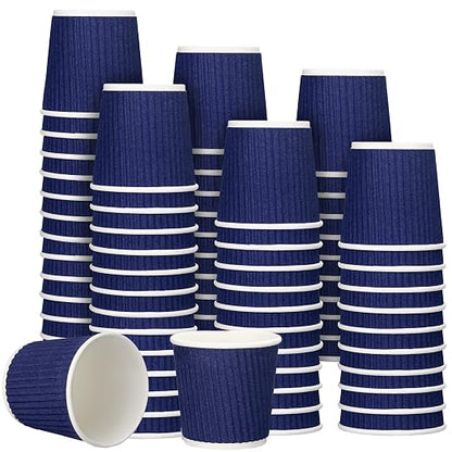 Yaomiao 200 x Disposable Espresso Cups, 4 oz, Corrugated Paper, Heat Resistant by Yaomiao