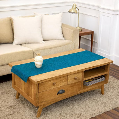 Solino Home 100% Pure Linen Dining Table Runner Teal, Athena 14 x 48 in | Table by SolinoHome